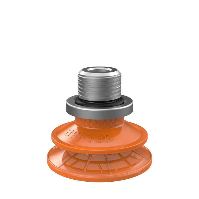 Piab Suc cup BL40-5 Silicone FCM, 3/8" NPT M 0210569 - FluidAirFittings
