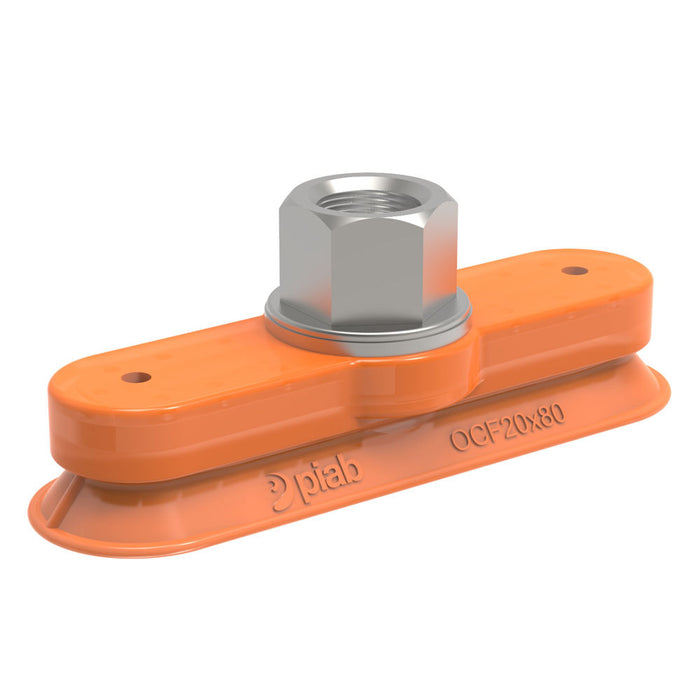 Piab Suc cup F-OB 30x60 Silicn G1/4" M SS FCM 0213933 - FluidAirFittings