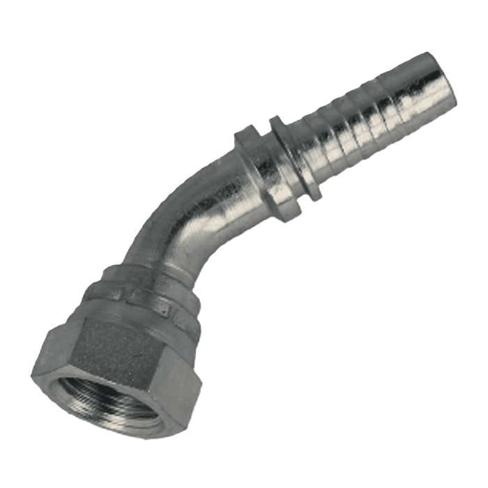 Polyhose 1" BSP Female Swept Elbow X 1" Hose Tail BSP/16/16/45S - FluidAirFittings