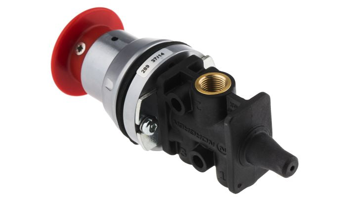 Norgren 3036602 - Manual Button Palm/Spring Red - FluidAirFittings