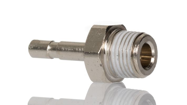 Norgren 10115418 - 4mm O/D x 1/8" BSPT Straight Stem Adaptor - FluidAirFittings