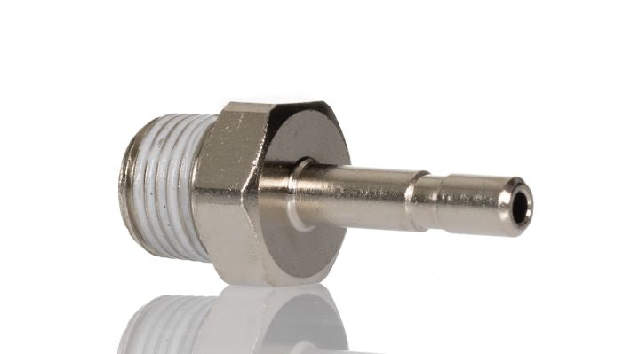 Norgren 10115418 - 4mm O/D x 1/8" BSPT Straight Stem Adaptor - FluidAirFittings