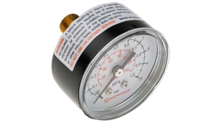 Norgren 18-013-989 - 0-10 Bar Pressure Gauge - FluidAirFittings