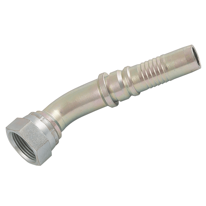 FT Pro - JMBSPF45-16-16CF 1" BSP Female Interlock 45° Swept Elbow 1" Hose ID - FluidAirFittings