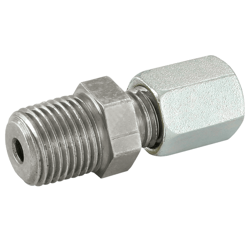 Danfoss Waltech 14MM OD X 1/2" NPT Male Stud Steel (S) GEV14S1/2NPT - FluidAirFittings