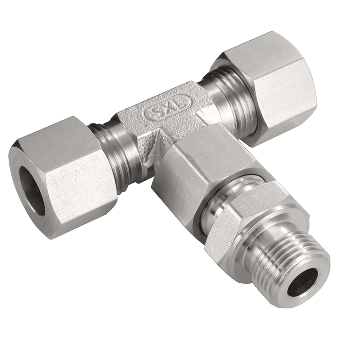 PH Industrie M22 X 1.5 Metric X 18MM OD Tee EVT-18L-22MPB - FluidAirFittings