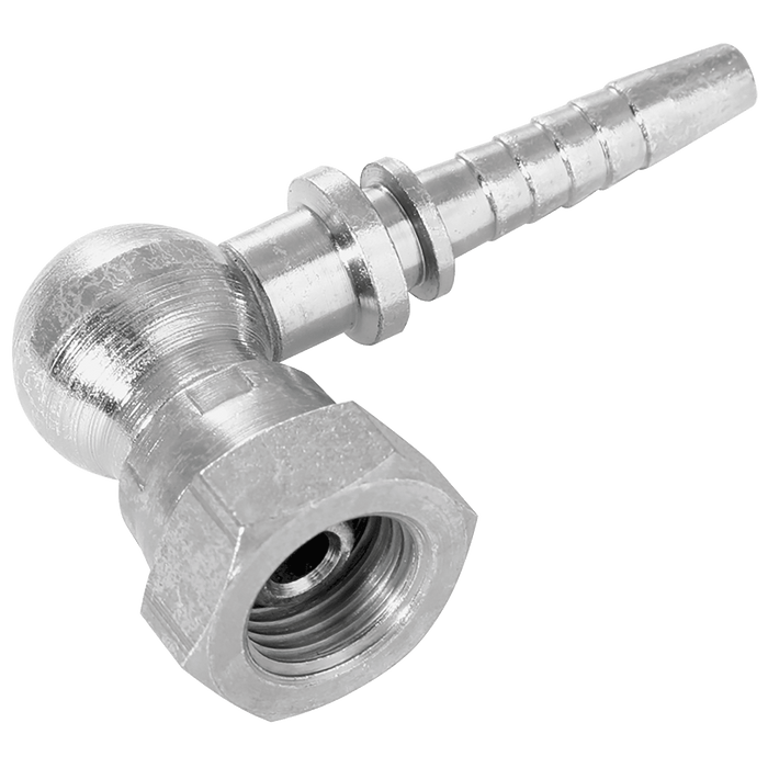 Burnett & Hillman 1/4" BSP Female 60° Cone X Hose Tail Compact 90° Elbow 80001 - FluidAirFittings