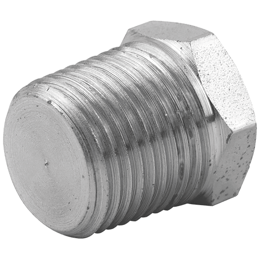 Burnett & Hillman 2.1/2" NPTF Male Solid Plug Steel 6N40 - FluidAirFittings