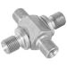 Burnett & Hillman 1/8" BSPP Equal Male Cross Steel 03004 - FluidAirFittings