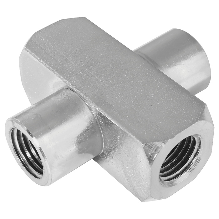 Burnett & Hillman 1.1/2" NPTF Equal Female Cross Steel Adaptor 37006 - FluidAirFittings