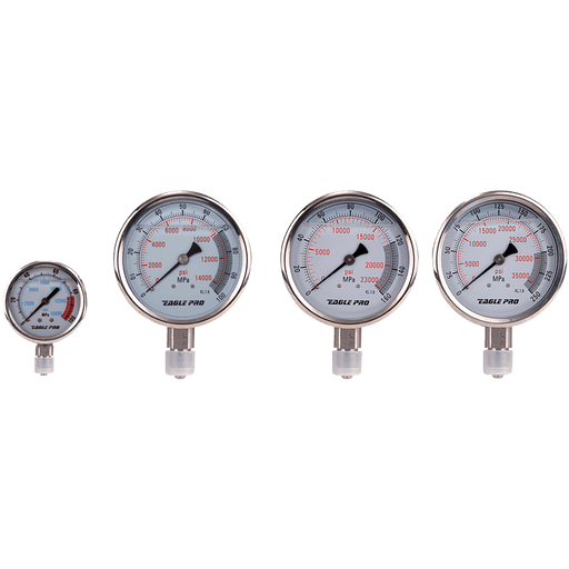 Eagle Pro 1/2" NPT Pressure Gauge Glycerine Filled EG-4010 - FluidAirFittings
