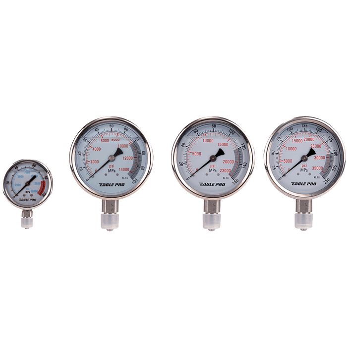 Eagle Pro 1/2" NPT Pressure Gauge Glycerine Filled EG-4010 - FluidAirFittings