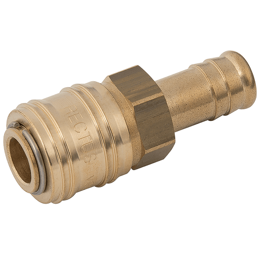 Parker Rectus 3/8" Hose Tail Coupling Brass Unplated 14KATF10MPX - FluidAirFittings