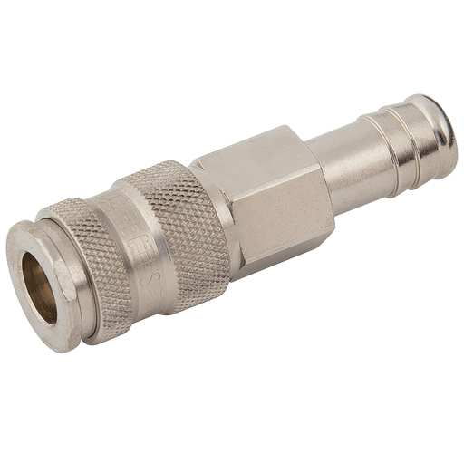 Parker Rectus 1/4" OD Hose Tail Coupling Brass Nickel 25KATF06MPN - FluidAirFittings