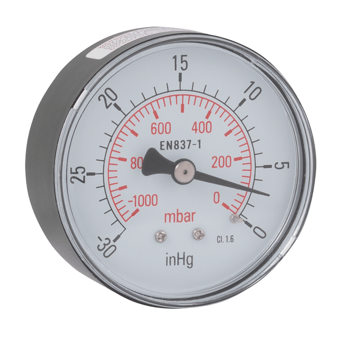 FT Pro 3/8" BSPP Male Vacuum Gauge GCV100/06 - FluidAirFittings