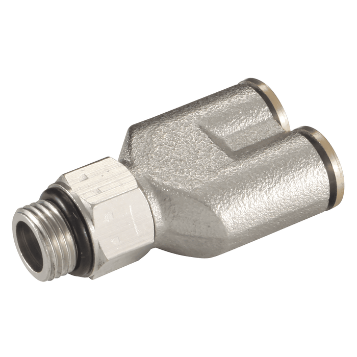 FT Pro 3/8" BSPT X 12MM OD Female Stud Y Piece MPWT12-G03 - FluidAirFittings