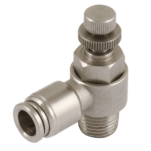 FT Pro 1/8" BSPP Male X 4MM OD Speed Control Valve SSNSE4-G01 - FluidAirFittings