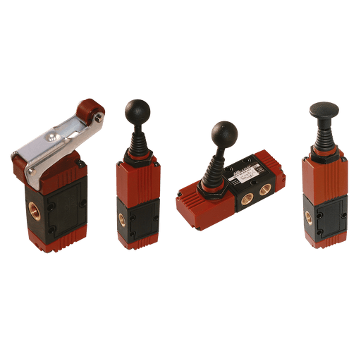 Aircomp Stampotecnica 1/8BSP 5/3 LVR/SPRNG CLSD CNTR Axial Valve 2038-6645 - FluidAirFittings