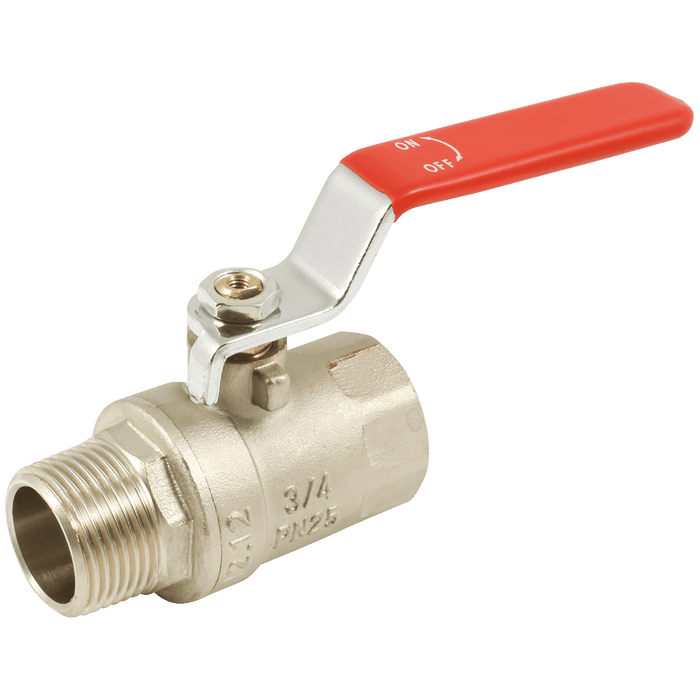 FT Pro 1/4" BSPP Male/Female Brass Ball Valve 2024-1808 - FluidAirFittings