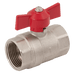 FT Pro 1/4" BSPF Brass Ball Valve Red T Handle 2024-1915 - FluidAirFittings