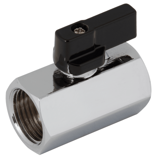 FT Pro 1/2" BSPF Brass Chrome Finish Mini Ball Valve MBV12S - FluidAirFittings