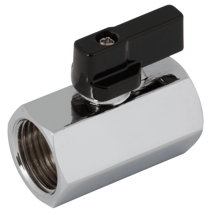 FT Pro 1/2" BSPF Brass Chrome Finish Mini Ball Valve MBV12S - FluidAirFittings