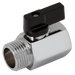 FT Pro 1/2" Male/Female Brass Chrome Finish Mini Ball Valve MBVM12S - FluidAirFittings