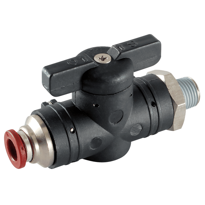Aircomp Stampotecnica 1/2" BSPP Plastic Ball Valve Straight 351.03.12.12 - FluidAirFittings