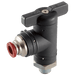 Aircomp Stampotecnica 1/8" BSPP Plastic Ball Valve 90° Elbow Union 351.06.06.18 - FluidAirFittings