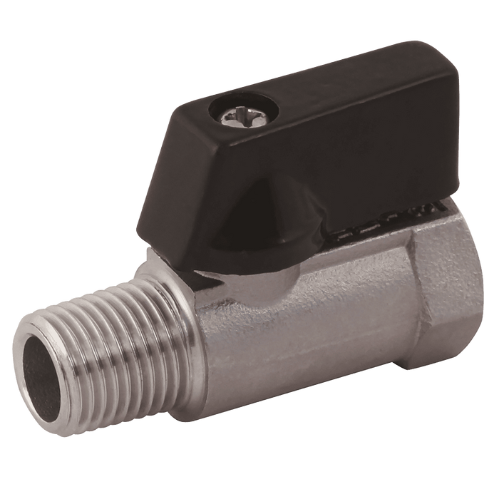 Haitima 1/4"BSPM X 1/4"BSP Tapered Female Male Female 316SS MINIVALVE 981-1/4 - FluidAirFittings