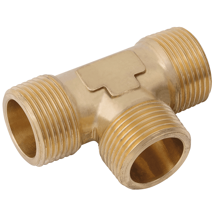 FT Pro 1/4" BSPT Male Equal Tee UP9-14 - FluidAirFittings