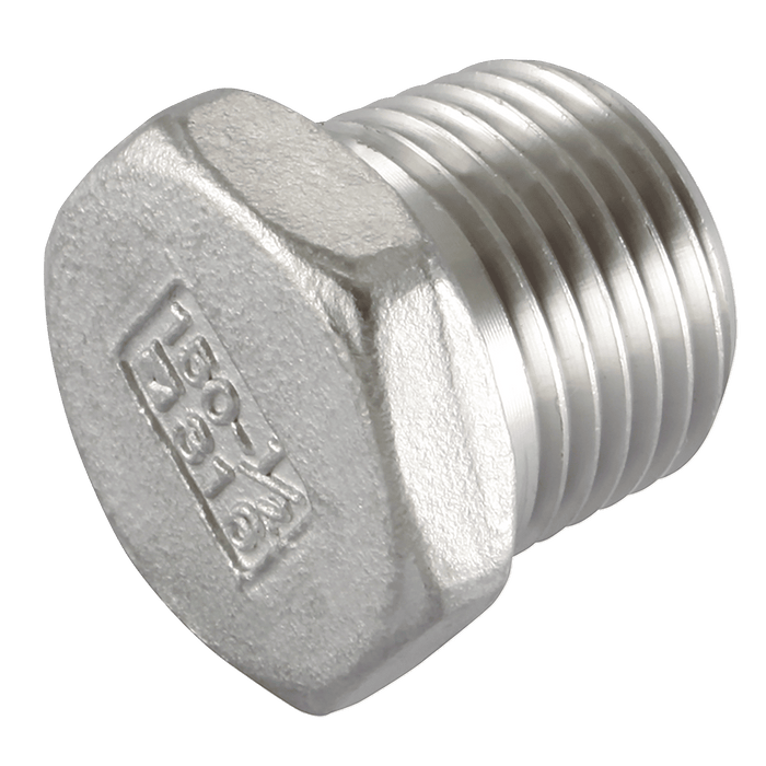 Haitima 1.1/2" BSPT Hex Blank Plug SS 316 HP-112 - FluidAirFittings
