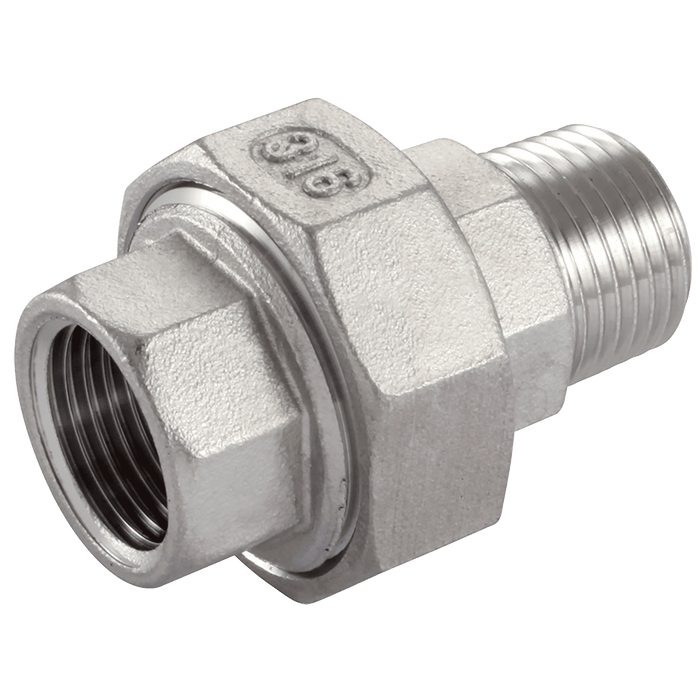 Haitima 1/4" BSP/T Fem/Male Hex Union 316 MFU-14 - FluidAirFittings