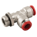 Aignep 06MM OD X M5 Metric Male Swivel Tee Push-in P45-6-M5 - FluidAirFittings
