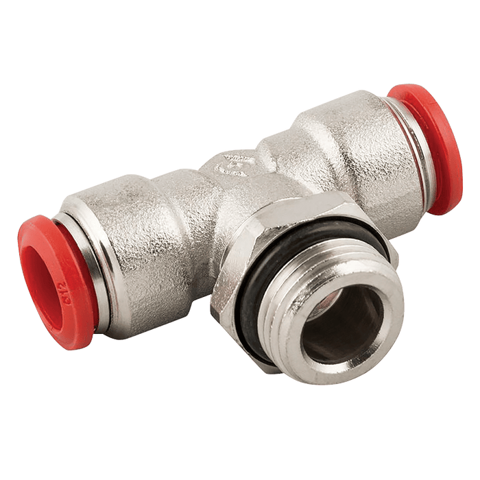 Aignep 12MM OD X 1/2" BSPP Male Swivel Tee Push-in P12-12-1/2 - FluidAirFittings