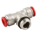 Aignep 10MM OD X 3/8" BSPP Male Swivel Tee Push-in P12-10-3/8 - FluidAirFittings