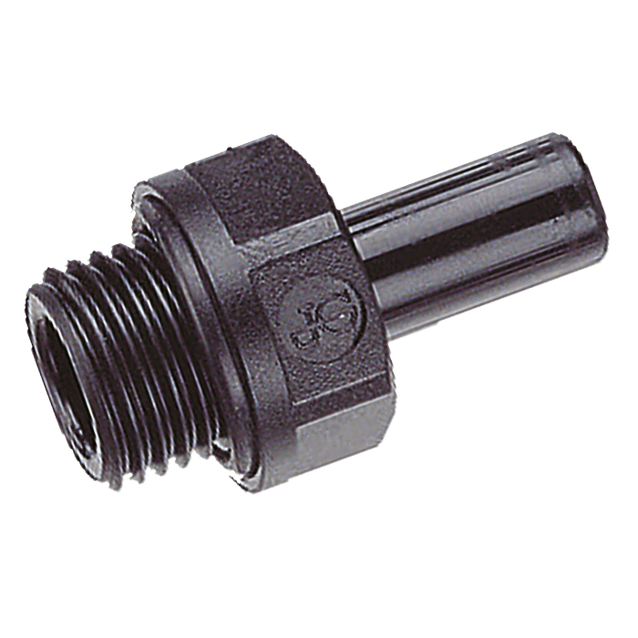 John Guest 1/4" BSPP Male X 06MM OD Stem Adaptor PM050612E - FluidAirFittings