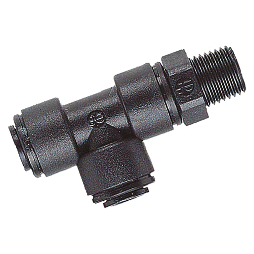 John Guest 08MM OD Tube X 1/4" BSPT Male SW Run Tee PM110802E - FluidAirFittings