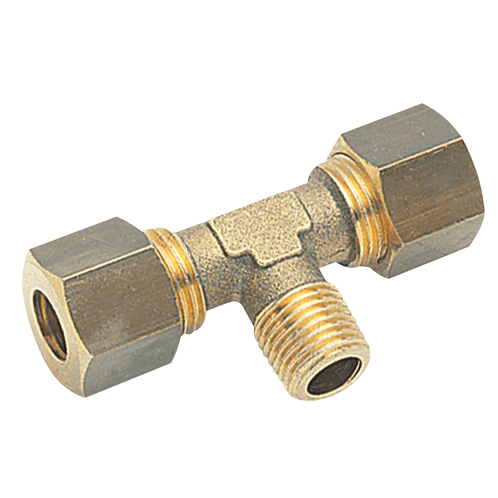 Aignep 3/8" BSPT Male X 12MM OD Male Stud Tee 13220-12-38 - FluidAirFittings