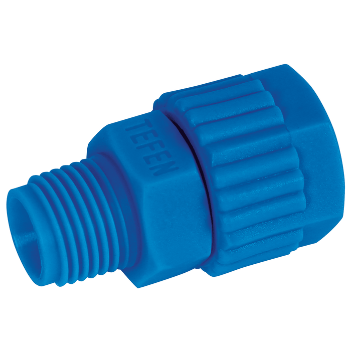 Tefen 1/4" BSPT Male X 6 X 4MM OD Male Connector PP1-6-14 - FluidAirFittings