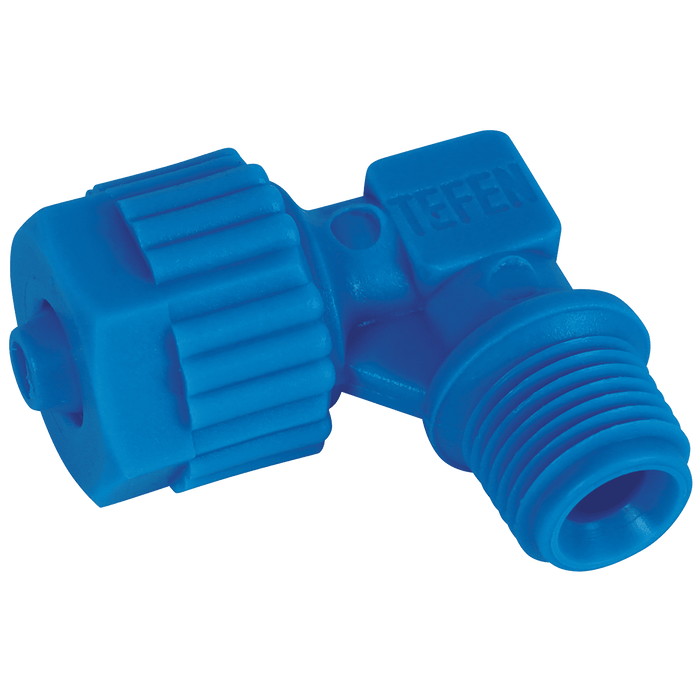 Tefen 1/2" BSPT Male X 12 X 10MM OD Male Elbow PP6-12-12 - FluidAirFittings