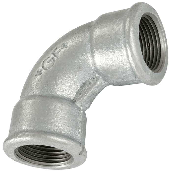 GF 1.1/4" BSPP Fem/Fem Short Bend Galvanised GF2AG GF2A-114 - FluidAirFittings