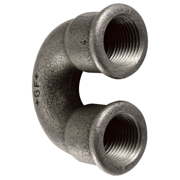 GF 1" BSPP Female 180° Bend Black GF60 GF60-1N - FluidAirFittings