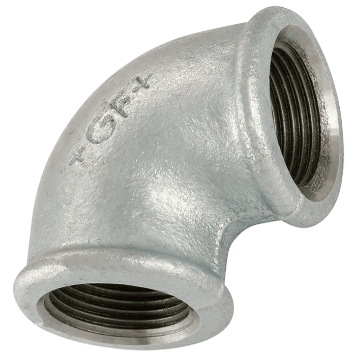 GF 1" X 1/2" BSP Female Reducing Elbow 90° Galvanised GF90G GF90-10-12 - FluidAirFittings