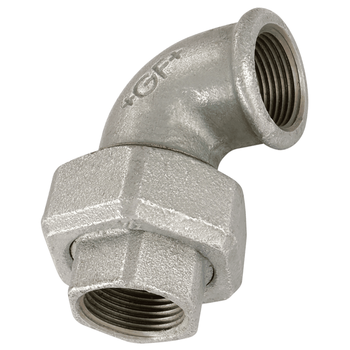 GF 1.1/2" BSP Female T/Seat Union 90° Galvanised GF96G GF96-112 - FluidAirFittings