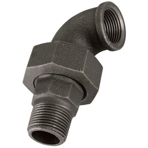 GF 1/2" BSP/T Male/Female T/Seat 90° Black GF98 GF98-12N - FluidAirFittings