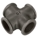 GF 1.1/2" BSPP Female Equal Cross Black GF180 GF180-112N - FluidAirFittings