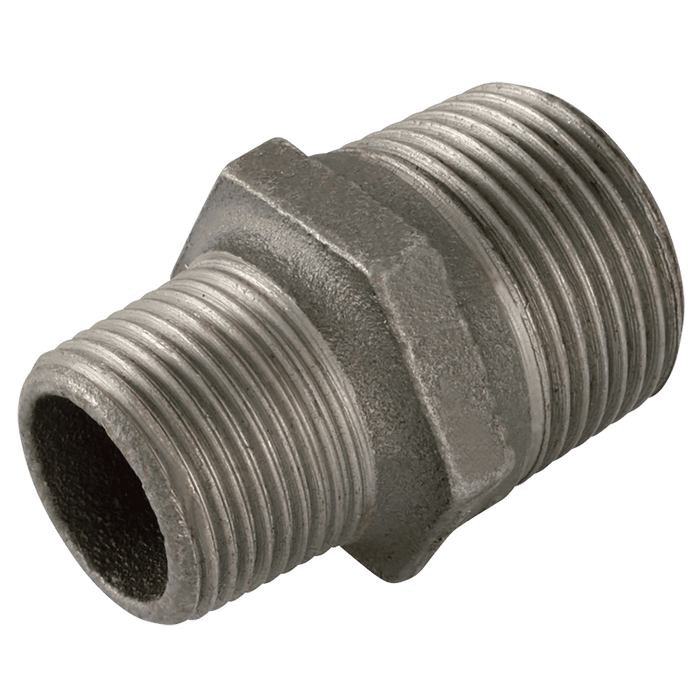GF 1.1/4" X 3/4" BSPTM Hex Nipple Black GF245 GF245-114-34N - FluidAirFittings