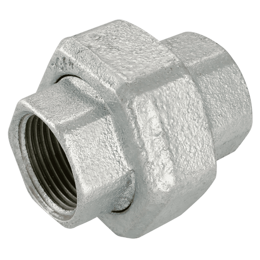 GF 1.1/2" BSPP Female/Female IBS Union Galvanised GF342G GF342-112 - FluidAirFittings