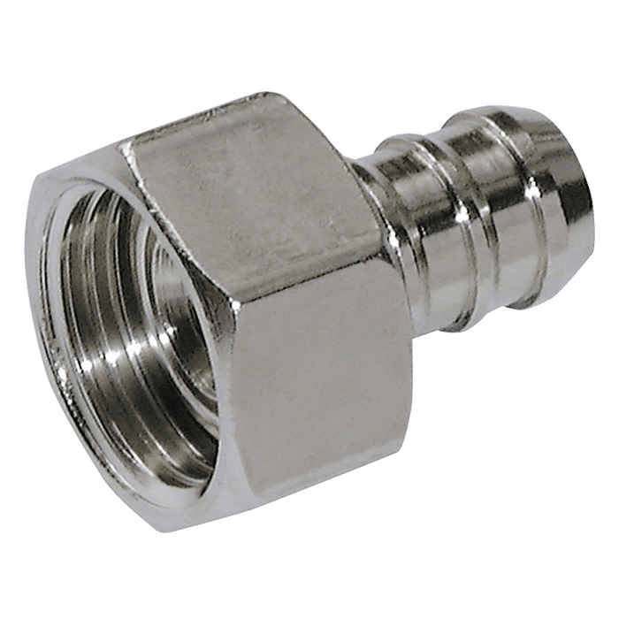 FT Pro 13MM ID X 3/4" BSPP Female H/T F/FC Brass Nickel Plated FP3/4-13BX - FluidAirFittings
